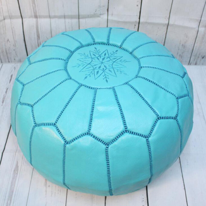 Turquoise Moroccan Pouf