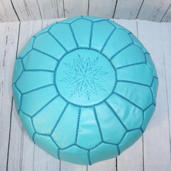 Turquoise Moroccan Pouf