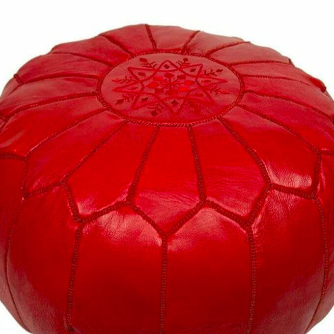 Red Moroccan Pouf