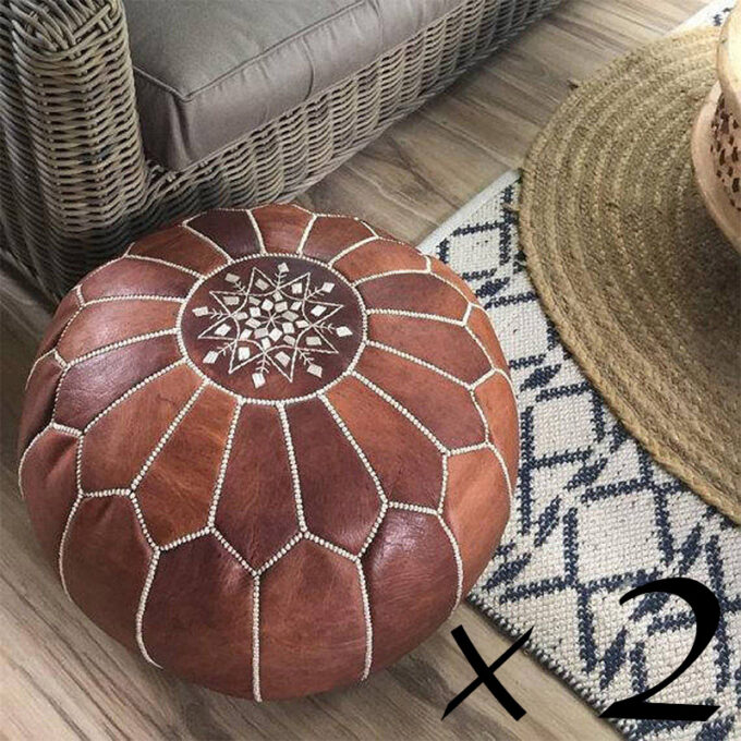 Set Of Two Moroccan Poufs