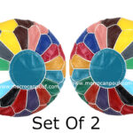 Set fo 2 Colourful Poufs